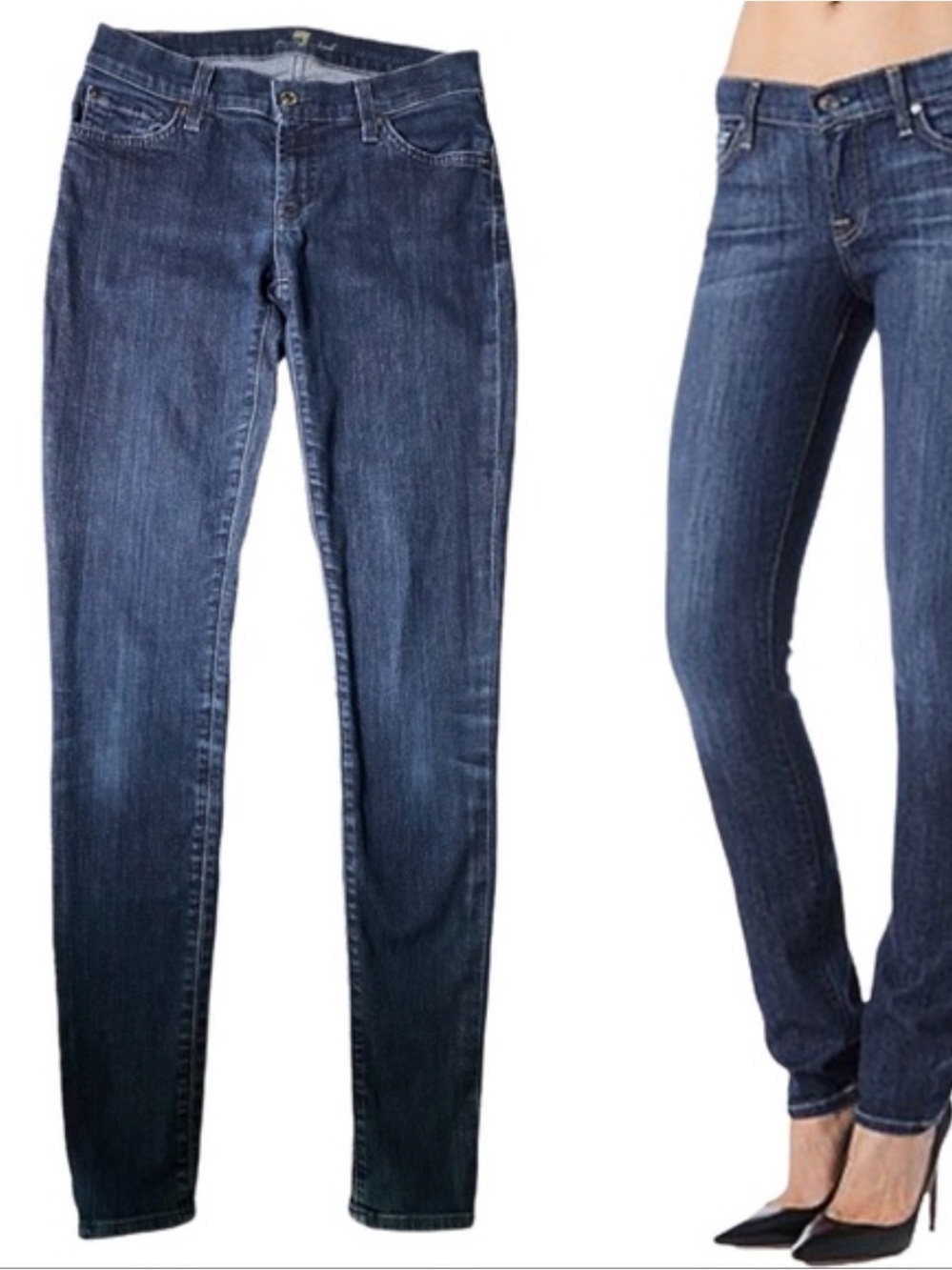 7 For All Mankind Skinny Jeans - Dark Wash